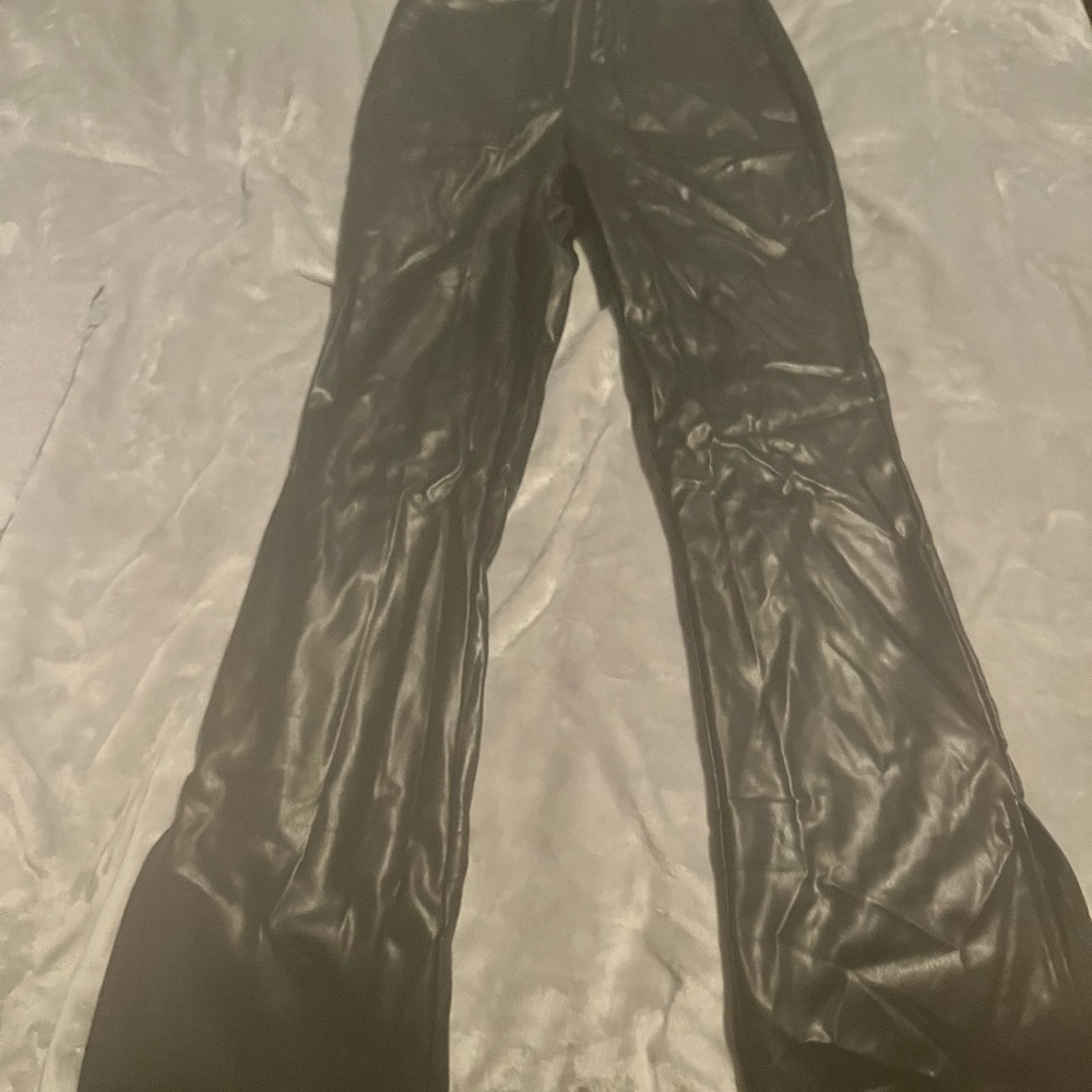Francesca's Collections Black Faux Leather Trousers